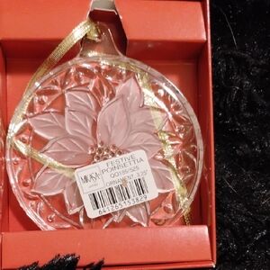 Bundle Of Mikasa Clear and Gold Poinsettia Ornament